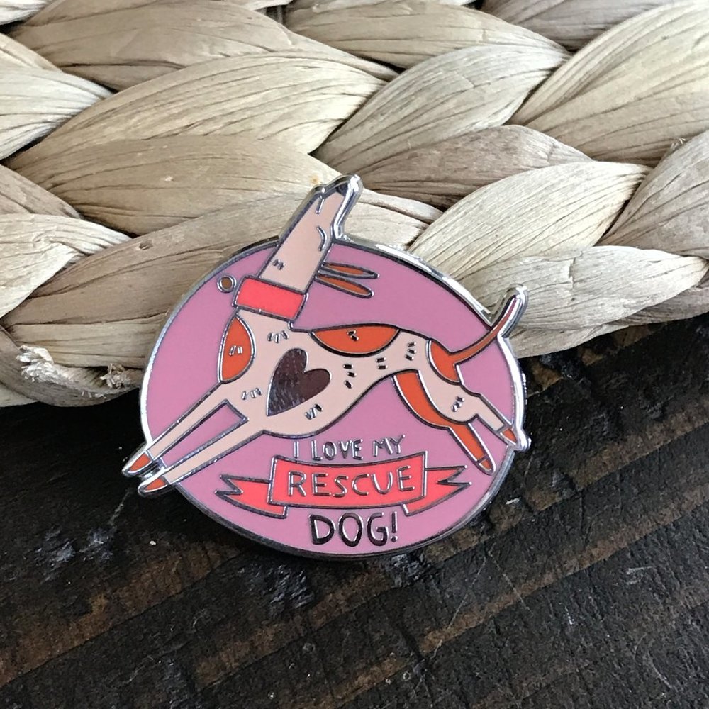 Love my RESCUE DOG Collectible Enamel Pin NEW! 814